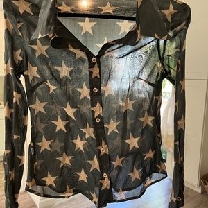 Vintage Moschino / Jeremy Scott Stars Button Down Shirt Blouse